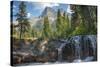 Reynolds Mountain and Virginia Falls, Glacier National Park, Montana, USA-Roddy Scheer-Stretched Canvas