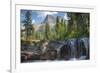 Reynolds Mountain and Virginia Falls, Glacier National Park, Montana, USA-Roddy Scheer-Framed Photographic Print