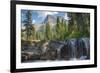 Reynolds Mountain and Virginia Falls, Glacier National Park, Montana, USA-Roddy Scheer-Framed Photographic Print