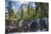 Reynolds Mountain and Virginia Falls, Glacier National Park, Montana, USA-Roddy Scheer-Mounted Photographic Print