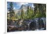 Reynolds Mountain and Virginia Falls, Glacier National Park, Montana, USA-Roddy Scheer-Framed Photographic Print