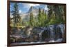 Reynolds Mountain and Virginia Falls, Glacier National Park, Montana, USA-Roddy Scheer-Framed Photographic Print