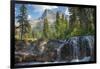 Reynolds Mountain and Virginia Falls, Glacier National Park, Montana, USA-Roddy Scheer-Framed Photographic Print