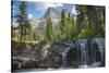 Reynolds Mountain and Virginia Falls, Glacier National Park, Montana, USA-Roddy Scheer-Stretched Canvas