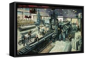 Reynolds Tubes- British Aircraft Industry- Feeding the Giants-Terence Cuneo-Framed Stretched Canvas