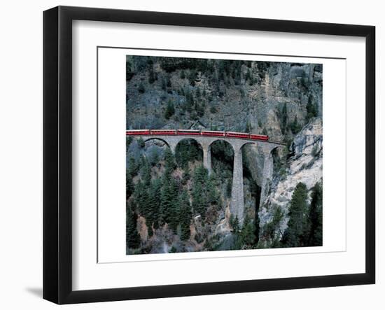 Rhaetian Railway Berninapass-null-Framed Art Print