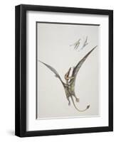 Rhamphorhynchoid, Jurassic Period-null-Framed Premium Giclee Print