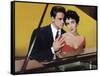 RHAPSODY, 1954 directed by CHARLES VIDOR John Ericson and Elizabeth Taylor (photo)-null-Framed Stretched Canvas