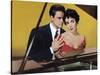 RHAPSODY, 1954 directed by CHARLES VIDOR John Ericson and Elizabeth Taylor (photo)-null-Stretched Canvas