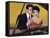 RHAPSODY, 1954 directed by CHARLES VIDOR John Ericson and Elizabeth Taylor (photo)-null-Framed Stretched Canvas