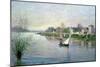Rhe Seine at Argenteuil, 1872-Alfred Sisley-Mounted Premium Giclee Print