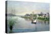 Rhe Seine at Argenteuil, 1872-Alfred Sisley-Stretched Canvas