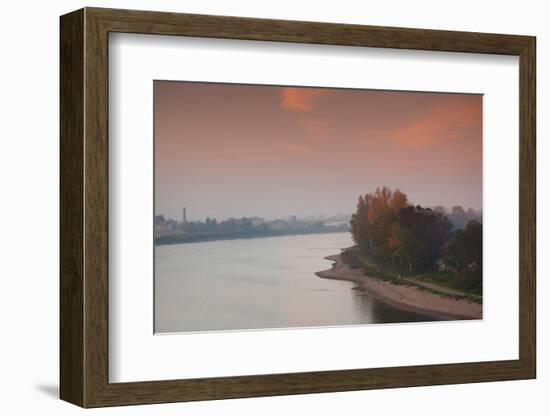 Rhein River at dusk, Speyer, Rhineland-Palatinate, Germany-null-Framed Photographic Print