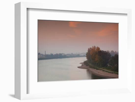 Rhein River at dusk, Speyer, Rhineland-Palatinate, Germany-null-Framed Photographic Print