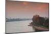 Rhein River at dusk, Speyer, Rhineland-Palatinate, Germany-null-Mounted Photographic Print