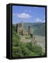 Rheinstein Castle Overlooking the River Rhine, Rhineland, Germany, Europe-Roy Rainford-Framed Stretched Canvas