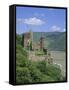 Rheinstein Castle Overlooking the River Rhine, Rhineland, Germany, Europe-Roy Rainford-Framed Stretched Canvas