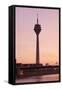 Rheinturm and Rheinkniebrucke, Dusseldorf, Nordrhein-Westfalen, Germany, Europe-Markus Lange-Framed Stretched Canvas