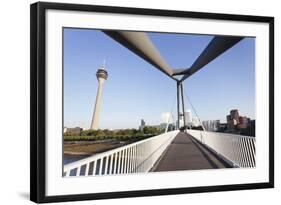 Rheinturm Tower and Frank Gehry Buildings at Media Harbour (Medienhafen)-Markus Lange-Framed Photographic Print