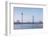 Rheinturm Tower and Rheinkniebrucke Bridge, Dusseldorf, North Rhine Westphalia, Germany-null-Framed Photographic Print