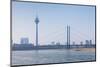 Rheinturm Tower and Rheinkniebrucke Bridge, Dusseldorf, North Rhine Westphalia, Germany-null-Mounted Photographic Print