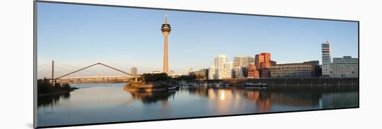 Rheinturm Tower with Neuer Zollhof Buildings at Media Harbour, Dusseldorf-null-Mounted Photographic Print