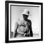 Rhesus Monkey Climbing on a Man's Chest at a Monkey Colony-Hansel Mieth-Framed Premium Photographic Print