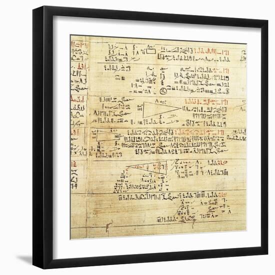 Rhind Mamematical Papyrus, Written in Hieratic Script, Circa 1650 B.C.-null-Framed Giclee Print