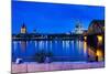 Rhine Bridge and Cathedral of Cologne Above the River Rhine at Night-Michael Runkel-Mounted Photographic Print