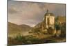 Rhine Landscape with Werner Chapel Near Oberwesel-Johann G Pulian-Mounted Giclee Print