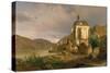 Rhine Landscape with Werner Chapel Near Oberwesel-Johann G Pulian-Stretched Canvas