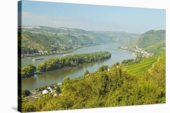 Rhine River, Near Bodenthal, Hesse, Germany, Europe-Jochen Schlenker-Stretched Canvas