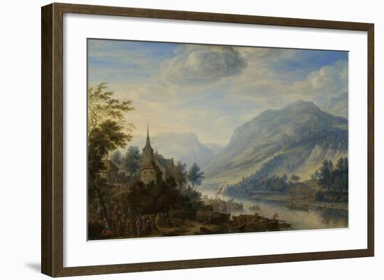 Rhine River Near Reineck-Herman Saftleven-Framed Art Print