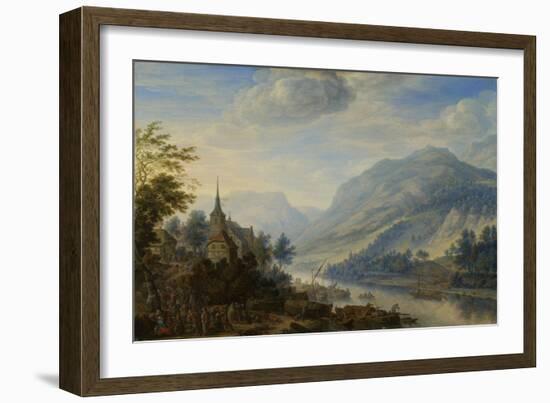 Rhine River Near Reineck-Herman Saftleven-Framed Art Print