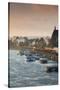 Rhine riverfront at dawn, Bonn, North Rhine-Westphalia, Germany-null-Stretched Canvas