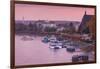 Rhine riverfront at dusk, Bonn, North Rhine-Westphalia, Germany-null-Framed Photographic Print