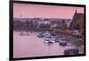 Rhine riverfront at dusk, Bonn, North Rhine-Westphalia, Germany-null-Framed Photographic Print