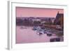 Rhine riverfront at dusk, Bonn, North Rhine-Westphalia, Germany-null-Framed Photographic Print