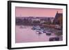 Rhine riverfront at dusk, Bonn, North Rhine-Westphalia, Germany-null-Framed Photographic Print