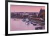 Rhine riverfront at dusk, Bonn, North Rhine-Westphalia, Germany-null-Framed Photographic Print