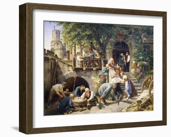 Rhine Tavern, Painting-Adolf Schrodter-Framed Giclee Print