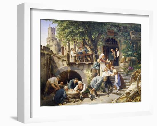 Rhine Tavern, Painting-Adolf Schrodter-Framed Giclee Print