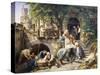 Rhine Tavern, Painting-Adolf Schrodter-Stretched Canvas