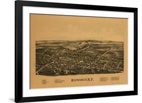 Rhinebeck, New York - Panoramic Map-Lantern Press-Framed Premium Giclee Print