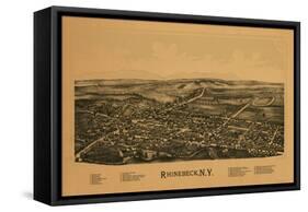 Rhinebeck, New York - Panoramic Map-Lantern Press-Framed Stretched Canvas