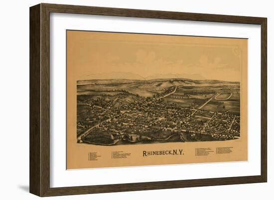 Rhinebeck, New York - Panoramic Map-Lantern Press-Framed Art Print