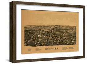 Rhinebeck, New York - Panoramic Map-Lantern Press-Framed Art Print