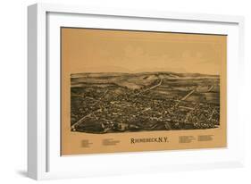 Rhinebeck, New York - Panoramic Map-Lantern Press-Framed Art Print