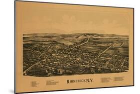 Rhinebeck, New York - Panoramic Map-Lantern Press-Mounted Art Print