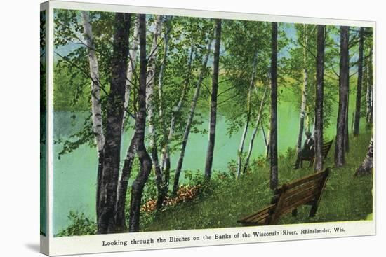 Rhinelander, Wisconsin - Wisconsin River Banks Scene-Lantern Press-Stretched Canvas